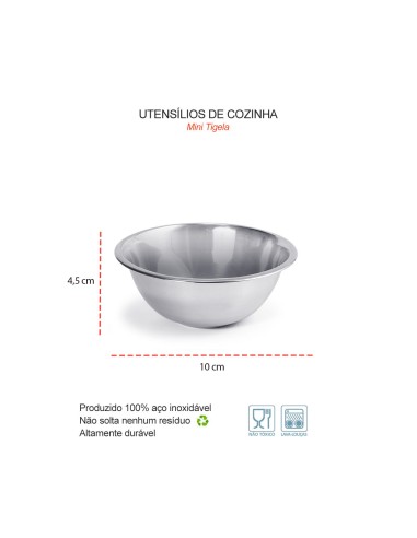 Tigela Bowl Mini Inox Sobremesa Sufle Molho...