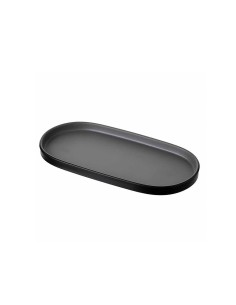 Bandeja Prato Oval Sushi Petisqueira Preto Melamina 26cm