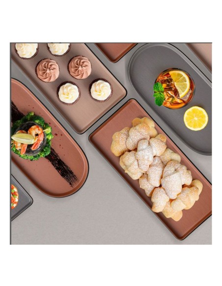 Bandeja Prato Oval Sushi Petisqueira Preto Melamina 26cm