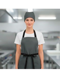 Bandana Cinza Chef de Cozinha Touca Unissex Ajustavel 2