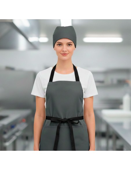 Bandana Cinza Chef de Cozinha Touca Unissex Ajustavel