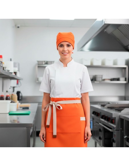 Bandana Laranja Chef de Cozinha Touca Unissex Ajustavel