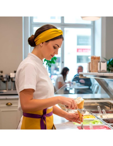 Faixa de Cabelo Turbante Bandana Amarelo Chef Cozinha Restaurante