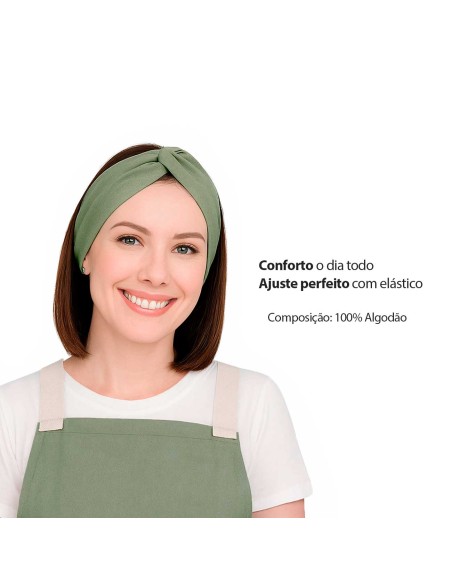Faixa de Cabelo Turbante Bandana Verde Cozinha Bar Restaurante