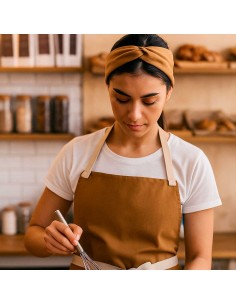 Faixa de Cabelo Turbante Bandana Caramelo Mostarda Chef... 2