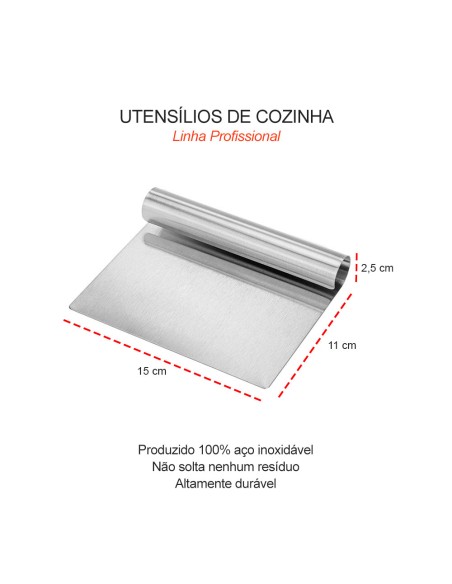 Espatula Raspadora Inox Multiuso Alisa Corta Raspa Massas Bolos