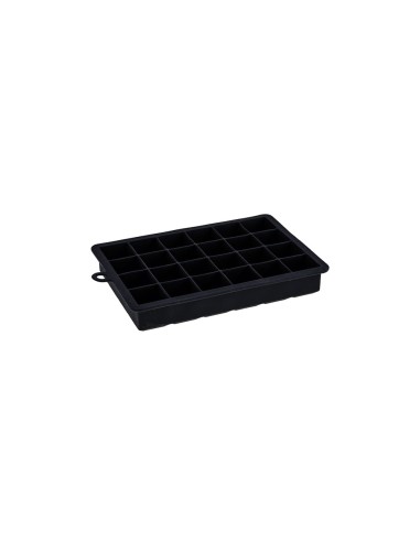 Forma de Gelo Silicone Preto Retangular 24 Cubos