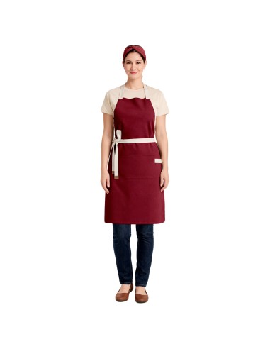 Avental Vinho Alça Cruzada Algodao Restaurante...