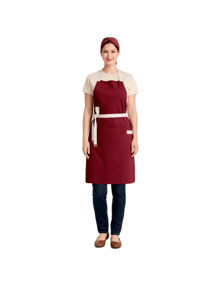 Avental Vinho Alça Cruzada Algodao Restaurante Bistro Cafeteria