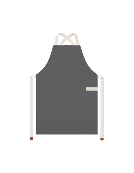 Avental Cinza Alça Cruzada Algodao Restaurante Bar Artesanato