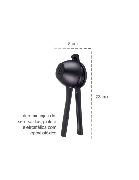 Espremedor de Limao e Laranja Aluminio Preto