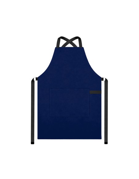 Avental Azul Alça Cruzada Preto Restaurante Bar Cafeteria