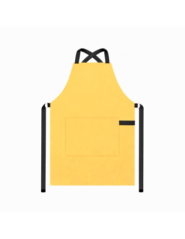 Avental Amarelo Alça Cruzada Preto Eventos...