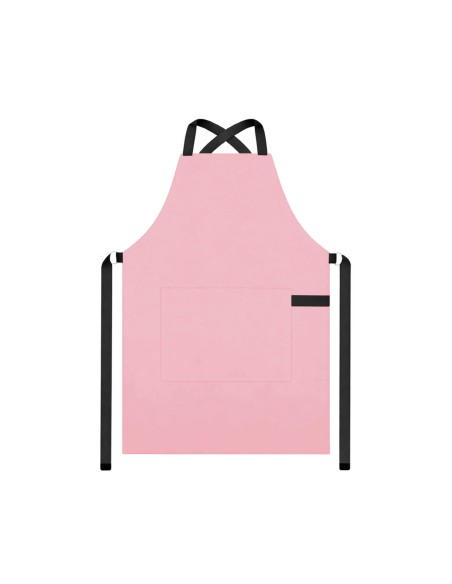 Avental Rosa Alça Cruzada Preto Confeitaria Doceria Festa