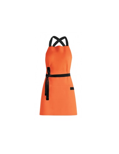 Avental Laranja Alça Cruzada Preto Sorveteria...