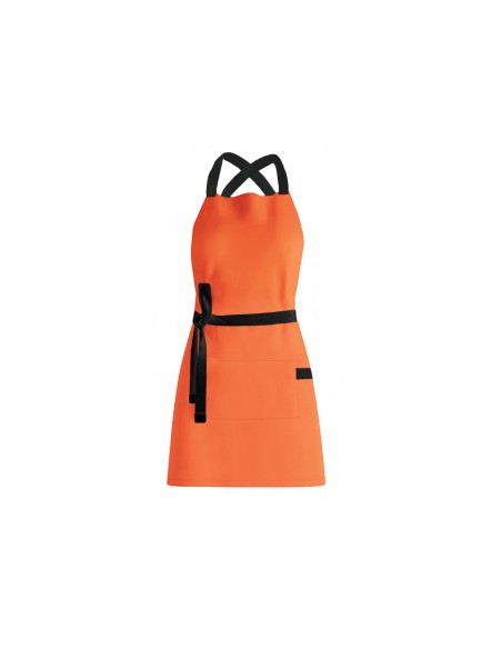 Avental Laranja Alça Cruzada Preto Sorveteria Jardinagem