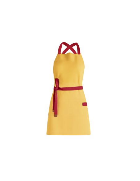 Avental Amarelo Alça Cruzada Vermelho Buffet Cafeteria