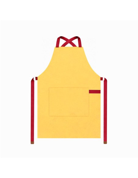 Avental Amarelo Alça Cruzada Vermelho Buffet Cafeteria