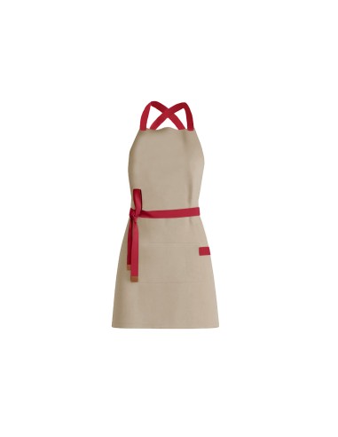 Avental Bege Alça Cruzada Vermelho Restaurante...