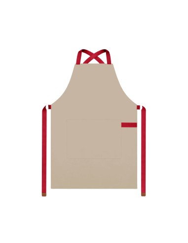 Avental Bege Alça Cruzada Vermelho Restaurante...