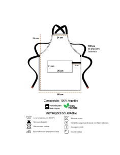 Avental Bege Alça Cruzada Vermelho Restaurante Cafeteria Bar 2