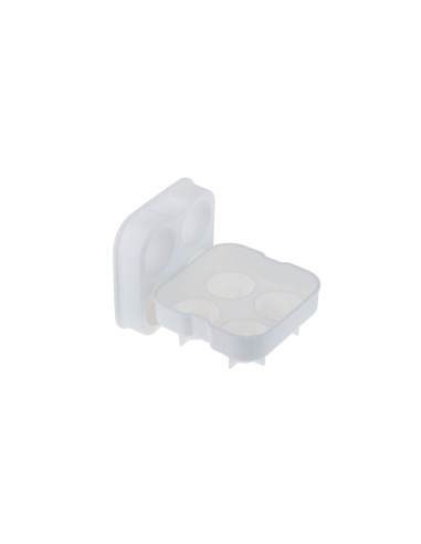 Forma de Gelo Redonda Silicone Branco Tampa Esferas Whisky
