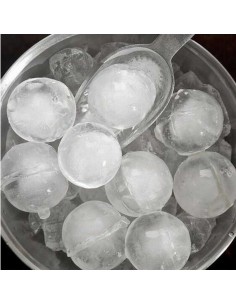 Forma de Gelo Redonda Silicone Branco Tampa Esferas Whisky 2