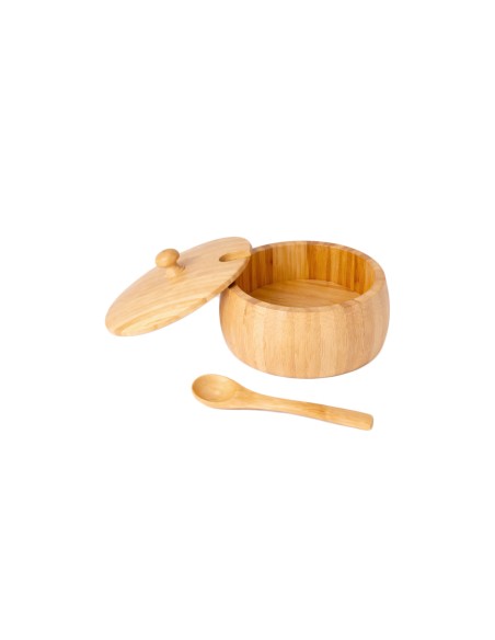 Açucareiro Farinheiro Tampa e Colher Pote Bambu ECO