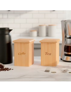 Pote Cafe e Cha Bambu Tampa Organizador Porta Mantimento 2