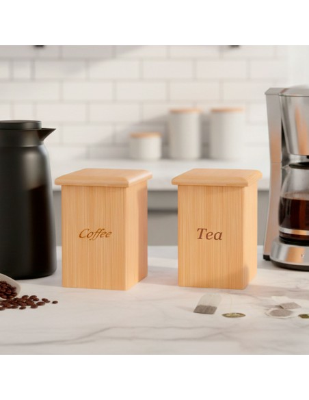 Pote Cafe e Cha Bambu Tampa Organizador Porta Mantimento