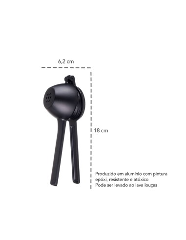 Espremedor de Limao Preto Aluminio