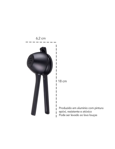 Espremedor de Limao Preto Aluminio