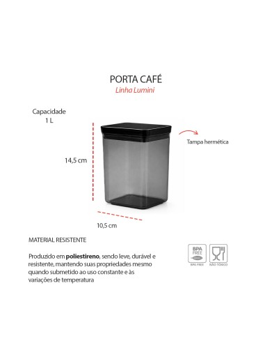 Pote de Cafe Hermetico Porta Mantimentos...