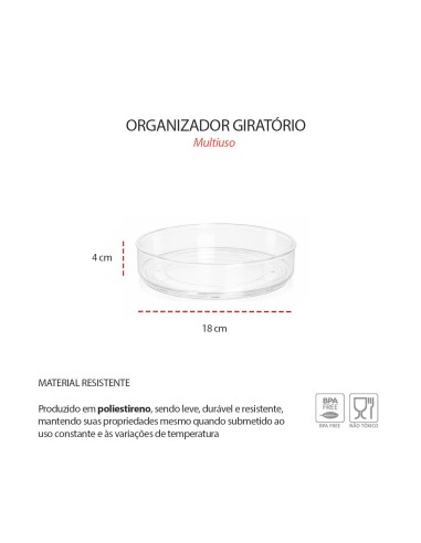 Bandeja Redonda Organizador Giratorio 18cm...