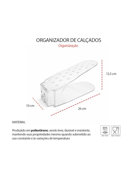 Organizador de Sapato Calçado Tenis Transparente Prateleira