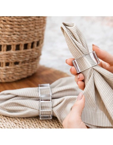 Porta Guardanapo Anel Quadrado Transparente...