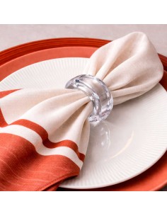 Porta Guardanapo Anel Redondo Transparente Mesa Posta 6un 2