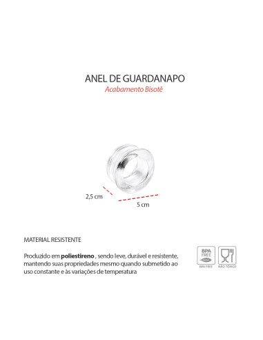 Porta Guardanapo Anel Redondo Transparente Mesa...