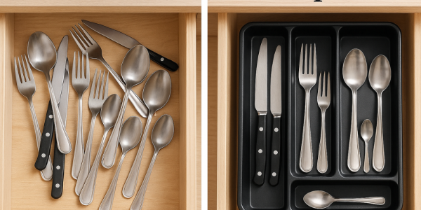 Para que serve o porta talheres de gaveta e como organizar com ele?