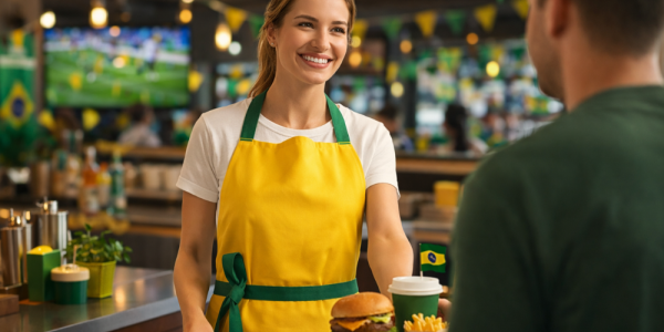 Avental para Copa do Mundo: como deixar seu negocio no clima do Brasil
