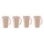 Caneca Bege Nude Cappuccino 400ml Plastico BPA Free Jogo 4un 1
