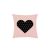 Capa Almofada Rosa Preto Coracao Poa 40cm Lava Facil 1un
