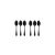 Jogo Colher de Cafe Preto Colheres Inox Metal Black 6un