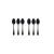 Jogo Colher de Cha Inox Preto Talher Metal Colheres 6un