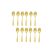 Jogo Colher de Cha Dourado Talher Metal Inox Colheres 12 un