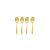 Jogo Colher de Sobremesa Dourado Ouro Talher Metal 4 un