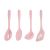 Colher Concha Espatula Silicone Rosa Utensilio Cozinha 4un