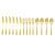 Talheres de Mesa Dourado Inox Colher Garfo Estojo Preto 13pc