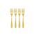 Jogo Garfo de Mesa Dourado Ouro Talher Metal Inteiriço 4 un