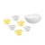 Jogo de Sobremesa Branco Amarelo Tigela Bowl Saladeira 7un